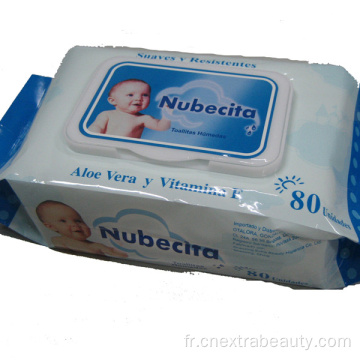 Lingettes antibactériennes pour bébé 80PCS avec couvercle en plastique
